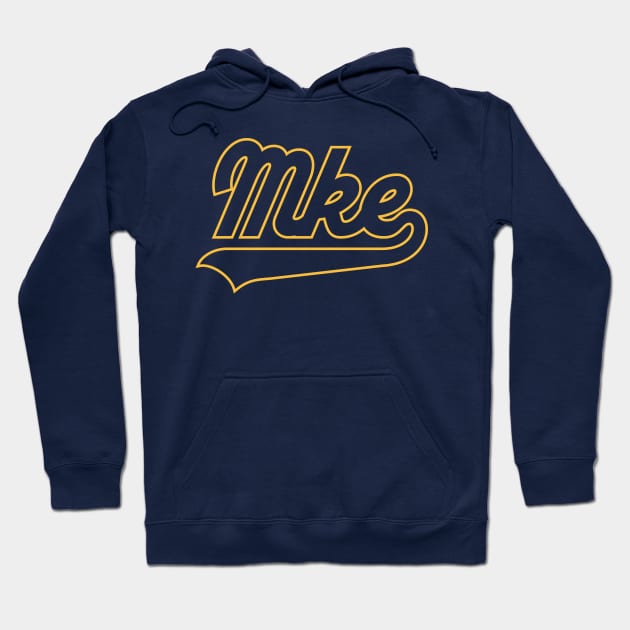 Milwaukee 'MKE' Baseball Script Fan T-Shirt: Hit a Style Home Run with Cream City Pride! Hoodie by CC0hort